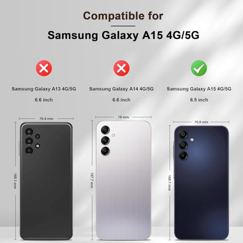 Funda Cartera Para Galaxy A15 5g Oscuro Piel Sintetica