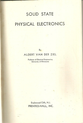 Solid State Physical Electronics By Albert Van Ber Ziel #02