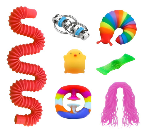 Fidget Toys Pack X7 Juegos Diferentes Antiestres Y Sensorial