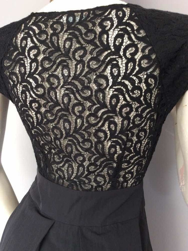 Talla S38. Po Vestido Negro Con Blanco Y Encaje Talla S38. Po Vestido Negro Con Blanco Y Encaje
