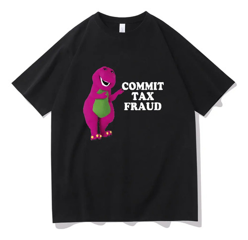 Camiseta Commit Tax Fraud Con Impresión De Cartas De Dibujos