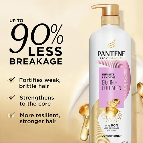 Acondicionador Pantene Infinite Lengths Con Biotina Y Coláge