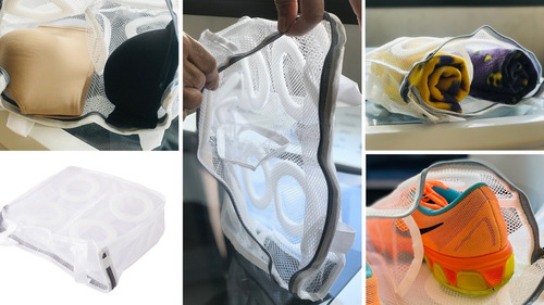 5 Saco De Lavar Tênis Calçado Sapato Multiuso Máquina Lavar Cor Branco