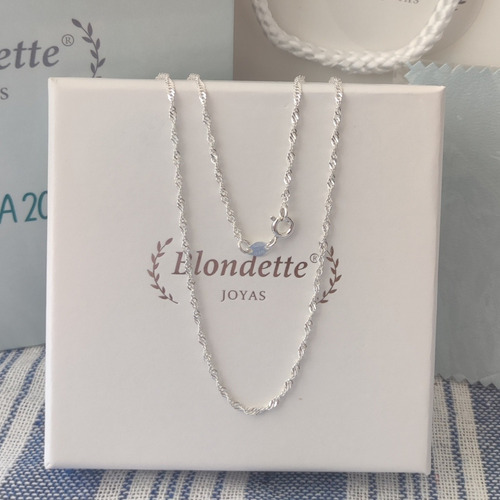 Collar Con Dije Punto De Luz, Cadena 45cms. Plata 925.