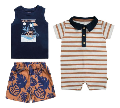 Conjunto Ropa De Bebe 3 Piezas Algodón - Niño