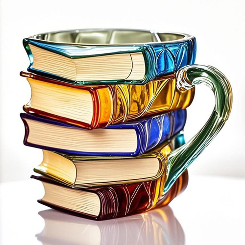 Taza De Café Con Libro Pintado En 3d - Tazas De Café De
