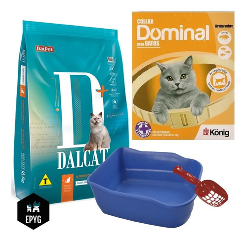 Dalcat Gatos Adultos 10kg + Dominal + Bandeja + Pala