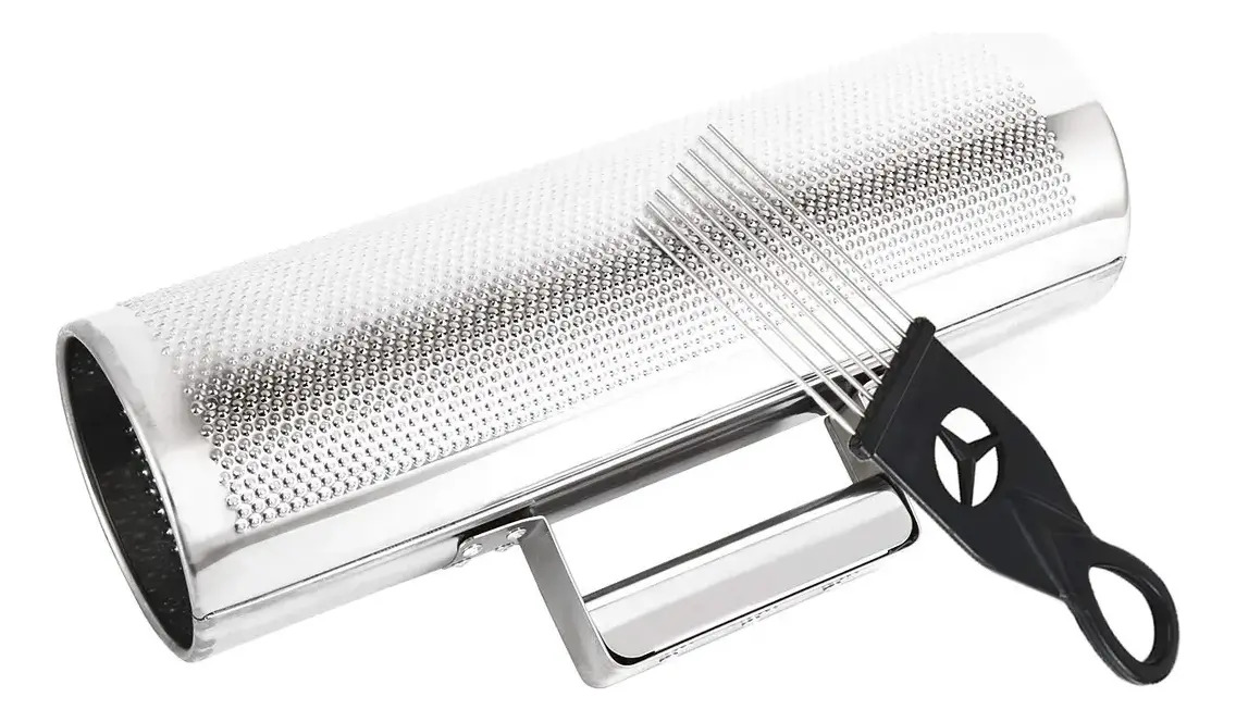 Instrumento Musical Rana Tono Instrumento Raspador De Metal Blanco