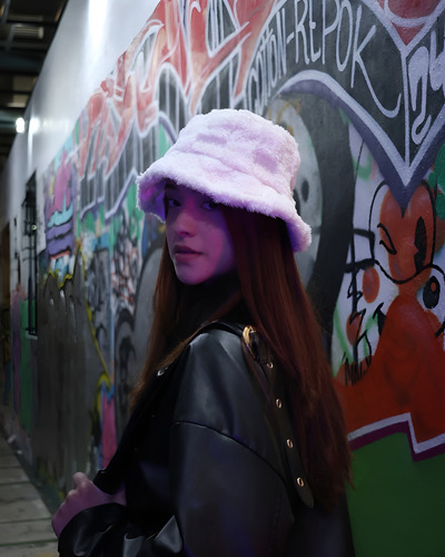 Gorro Piluso De Invierno Corderito Bucle Rosa Y Blanco Rosa Claro Y Blanco Unico Rosa Con Cuadros Blancos