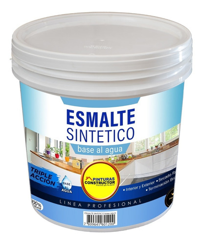 Esmalte Sintético Base Agua Negro Galón 4lts