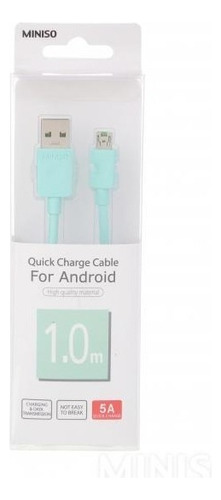 Cable De Carga Rapida Micro Usb A Usb 1m Miniso Color Menta