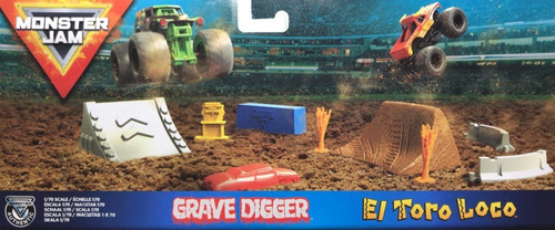 Imagen 3 de 3 de Monster Jam Toro Loco & Grave Digger Pista+ Rampas 58725 Srj