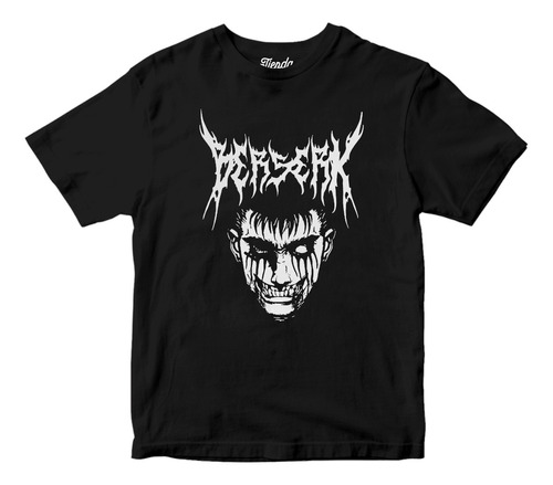 Playera Anime Berserk Guts Letras Logo Blancas