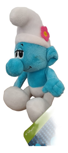Peluche Pitufo Vanidoso 20cm The Smurfs - Los Pitufos Peyo Azul Claro
