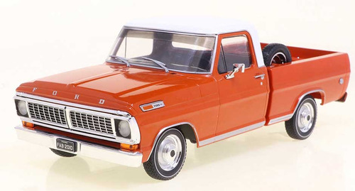 Miniatura Ford F-100 Pick-up (1970) Caminhonete - 1:24 Cor Laranja