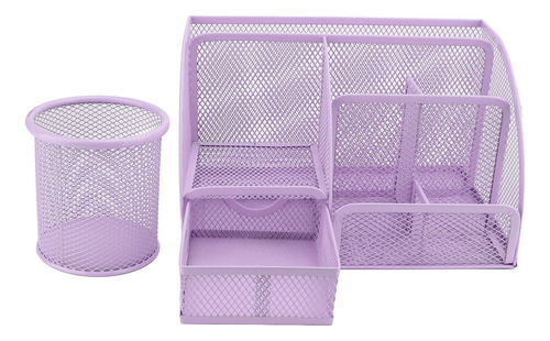 Juego De Portalápices, Malla Metálica, 7 Rejillas, Papelería