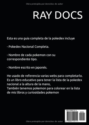 Pokemon Guia Completa De La Pokedex (1 - 902 No Oficial), De Docs, Ray. Editorial Independently Published, Tapa Pasta Blanda, Edición 1 En Español, 2023