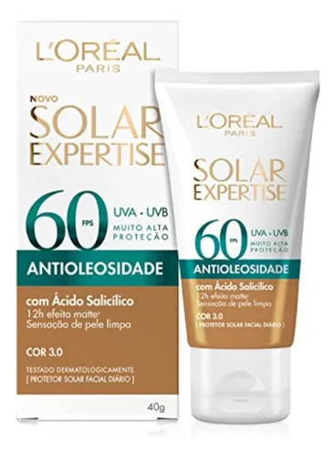 comprar Protetor Solar Loréal Paris Antioleosidade Fps60 Cor 3.0 40g