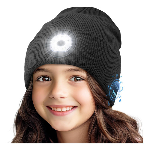 Gorro Bluetooth Con Luz Led Niños Con Auriculares, Micrófono