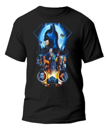 Playera Negra Estampado El Caballero De La Noche100% Algodon