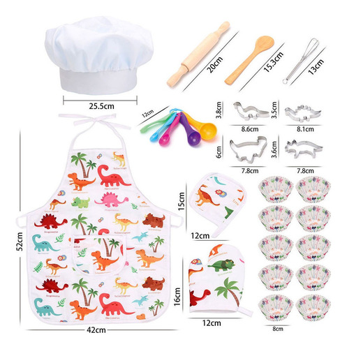 Juego De 25 Uds. De Disfraz De Chef Para Niños, Accesorios