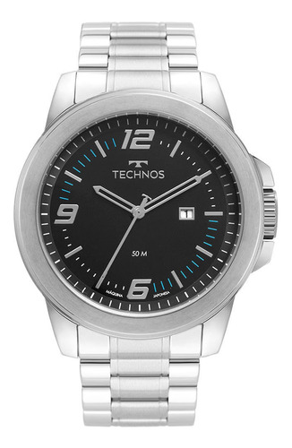 Relógio Masculino Technos Racer Soul Prateado 24 Hs Cor do bisel Prata  2115MNY/1A