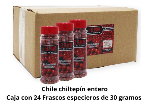 Chile Chiltepín Entero (caja Con 24 Piezas De 30 Gramos C/u)
