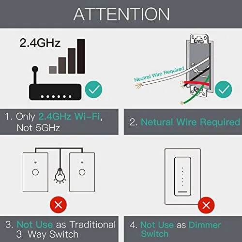 Interruptor De Pared Inteligente Moesgo Wifi, Panel De Vidri