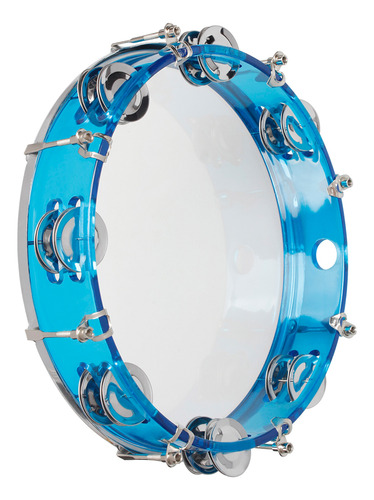 Tambourine Blue Held Instrument Tambourine 10 Pandereta Para