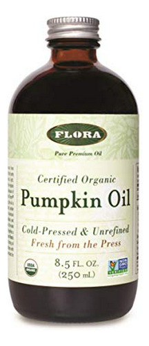 Aceite De Calabaza Flora Orgánico Certificado 8.5 Oz