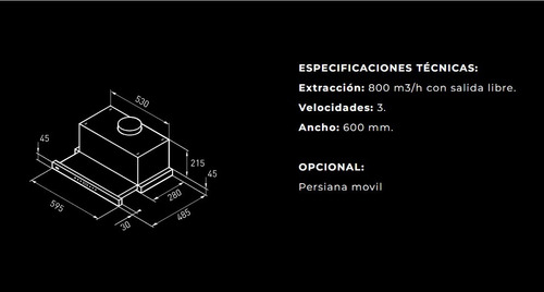Campana Extractor De Cocina Ibera Extensible Acero 60cm Tst