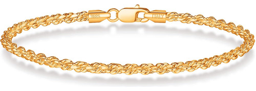 Brijewnes Pulseras De Oro Con Cadena De Cuerda Para Hombres,