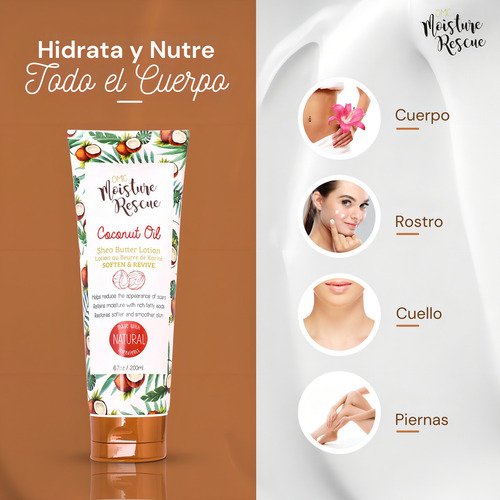 Crema Corporal OMIC para Estrías Anti Estrías - con Manteca de Karité y Aceite de Coco - Hidratante intensivo - Trata Sequedad y Sensación Tirante