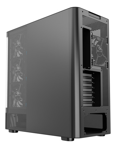 Gabinete Xyz Quantum Pro 4 Fans Controler Curved 2d Glass Usb C Digital Screen Black