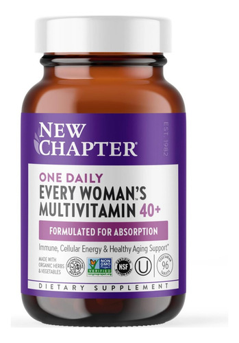 Multivitaminico Diario Para Mujer 40+ New Chapter 96 Tableta Sabor Sin Sabor