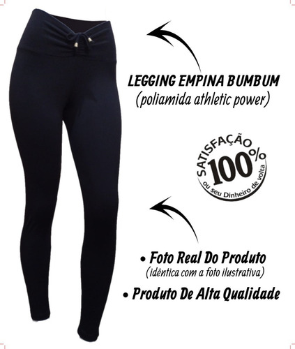 Imagem 5 de 10 de Calça Leg Cintura Alta Com Franzido Efeito Empina Bumbum 921