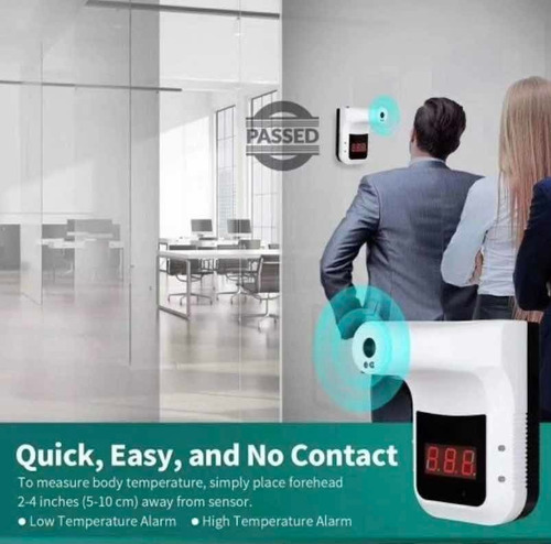 Termometro Infrarrojo De Pared Sin Contacto Con Alarm Gp-100