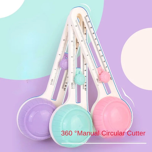 Cortador Circular 360 Graus Scrapbook Cartonagem Papelaria
