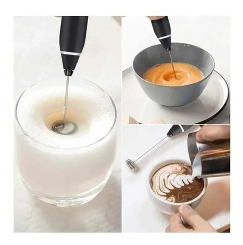 Batidor Mini De Leche Eléctrico Batidor Espumador Recargable Color Blanco