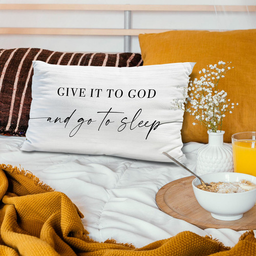 Fundas Para Almohada Decorativas Cama Blanco Rectangular Blanco Letras