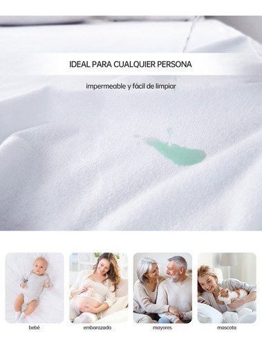 Cubrecolchón Impermeable Toallín Prueba De Agua Matrimonial