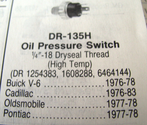 Sensor Presion Aceite Chevrolet Pickup C10 C20 C30 1985 1986