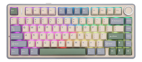 Teclado Aula F75 Mecânico Sem Fio Verde Cedro 82 Teclas Verde/cedro Português Brasil