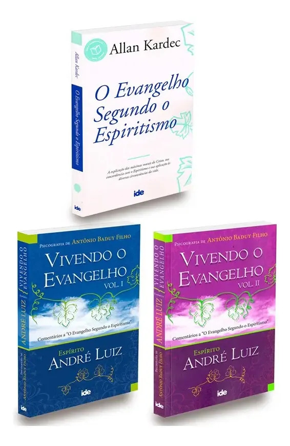 Kit Vivendo O Evangelho Vol.1 E 2 + Evangelho Segundo O Espi