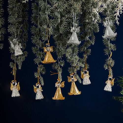 6 Adornos Colgantes Para Árbol De 2,1 Cm X 4,2 Cm Oro