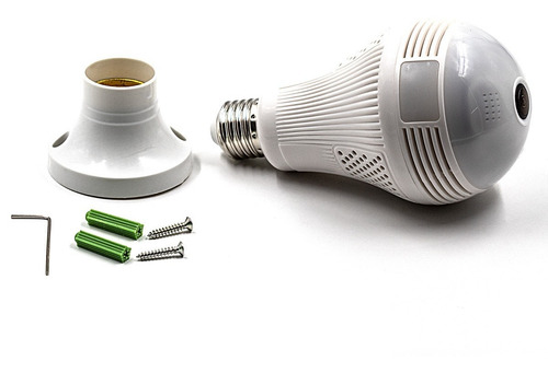 Lâmpada Câmera Led Wifi Ip Hd Panorâmica 360º Espiã Celular