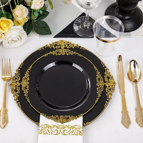 Vajilla Plástico Fiesta Platos Desechables Reutilizable 70pz