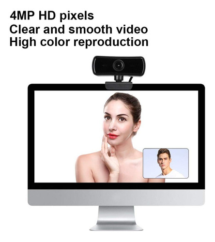 Cámara Web Usb 4k Con Micrófono Integrado Hd Negro Negro