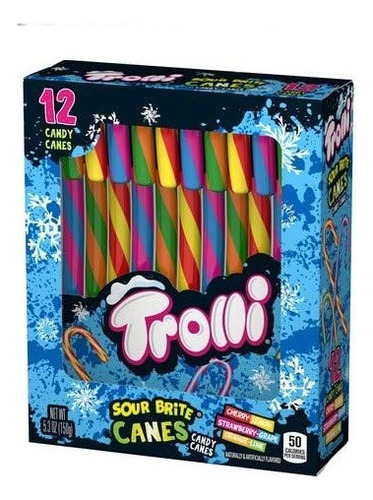 Dulces Trolli Sour Brite Candy Canes Bastones Navideños