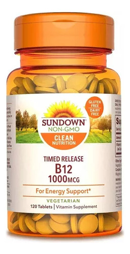 Vitamina B12 Sundown Liberación Programada 1000 Mcg 120 Cáp 